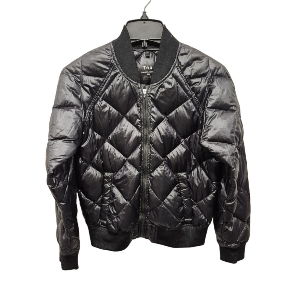 TNA  Cahana Quilted Puffer Black Jacket